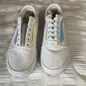 White platform Vans